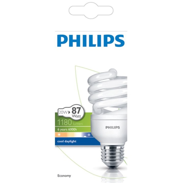 Bec econimc Philips Twister, E27, 20W, 1180 lumeni, 6500K