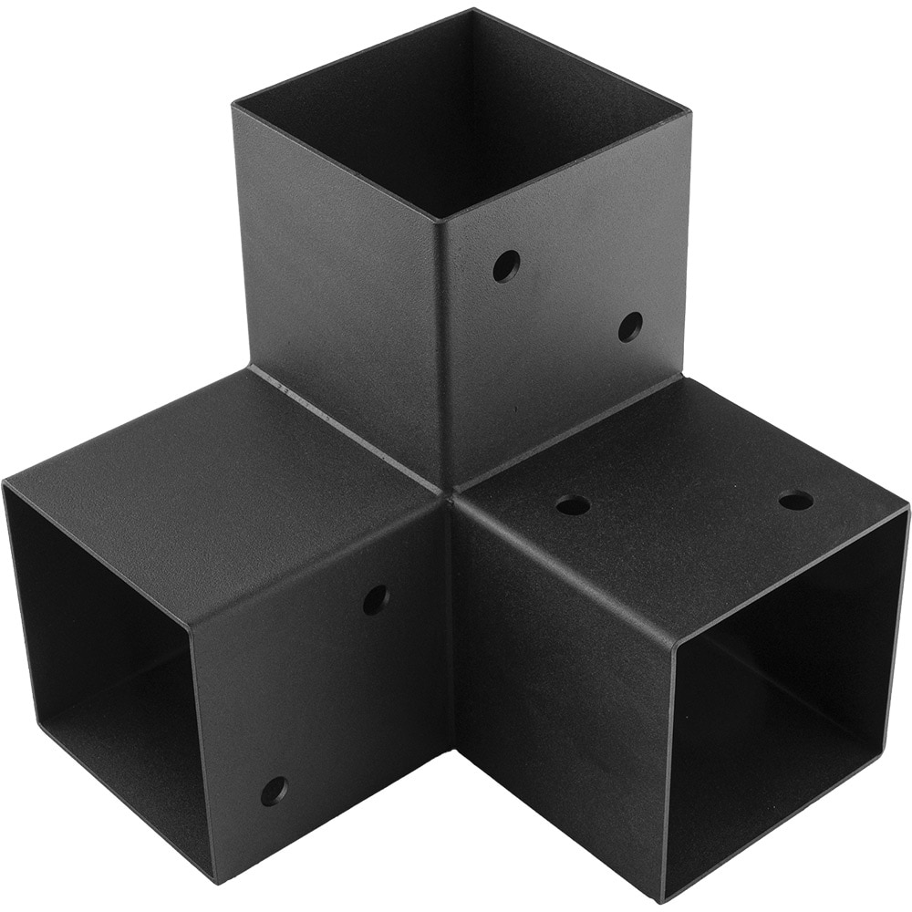 Conector pergola GPY 100 DMX, 102 x 206 x 202 x 2 mm, vopsit cu pulbere neagra, otel