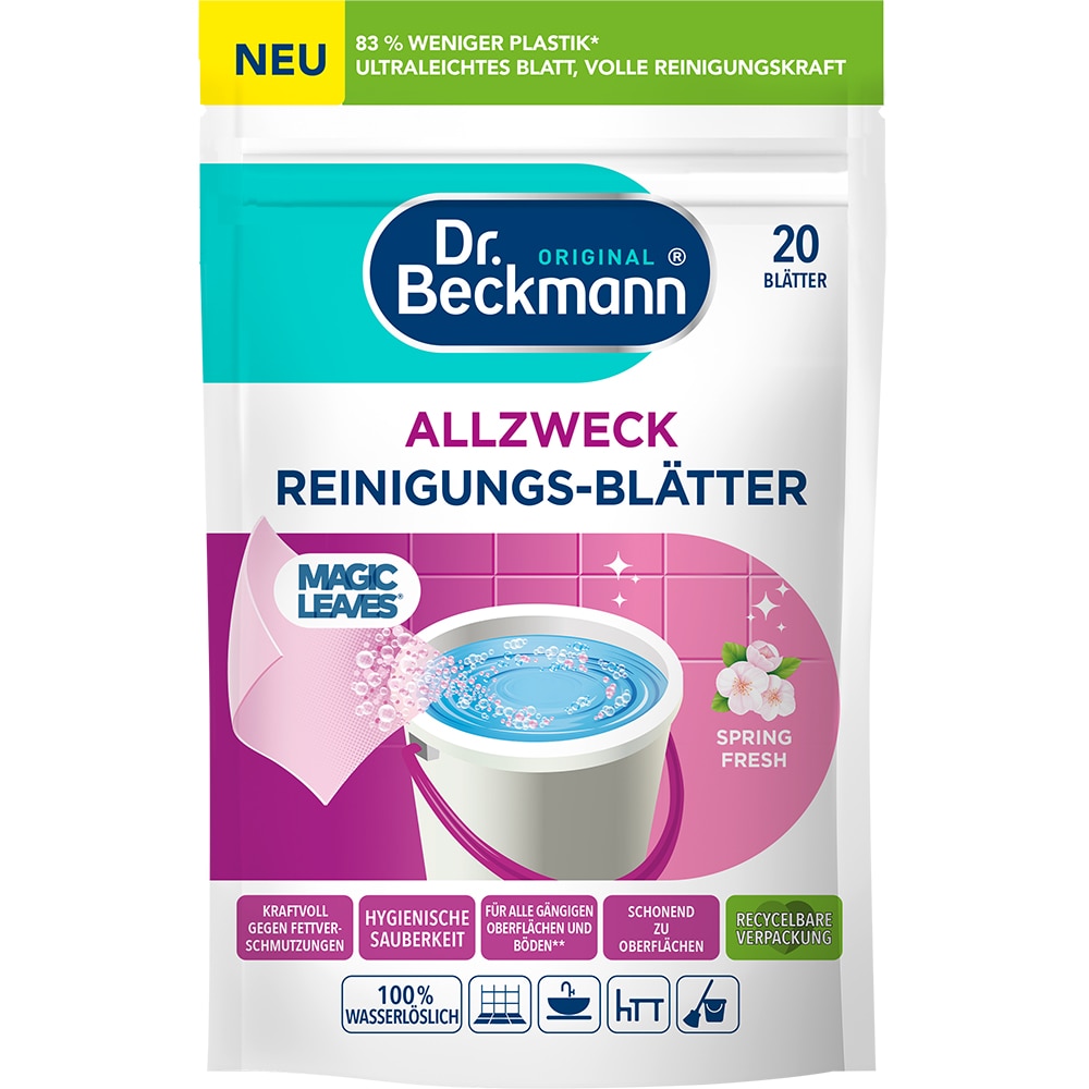 Servetele curatare universale DR BECKMANN Magic Leaves, Spring Fresh, 20 bucati