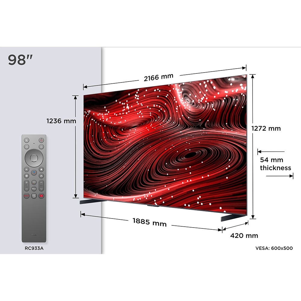 Televizor Mini LED Smart TCL 98C89K, Ultra HD 4K, 248cm