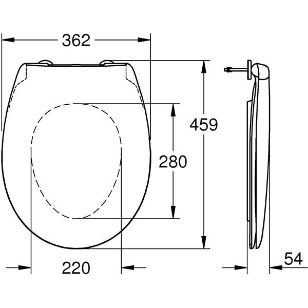 Capac WC GROHE Bau 39492000, duroplast, alb