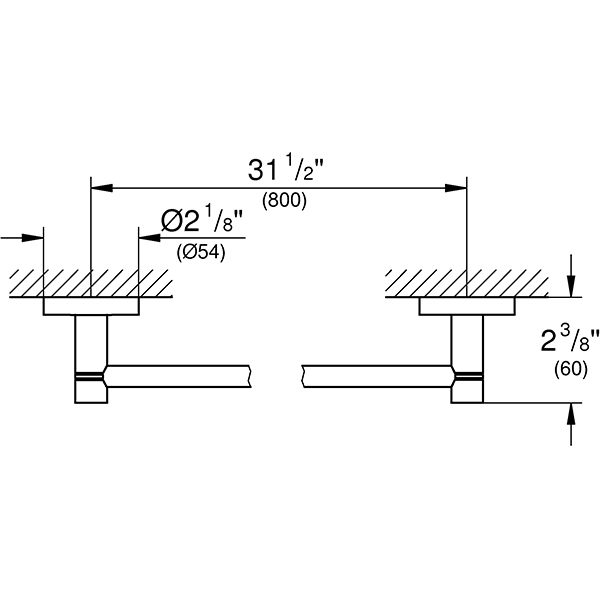 Suport prosop GROHE Essentials 40386001, 80 cm, crom