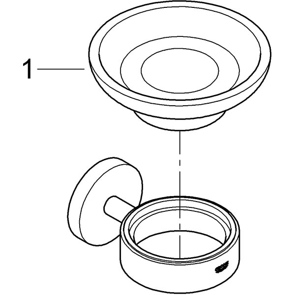 Savoniera cu suport GROHE Essentials 40444001, argintiu