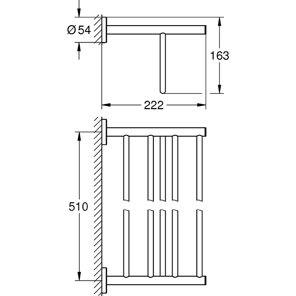 Suport prosop multiplu GROHE Bau Cosmopolitan 40462001, 51 cm, crom