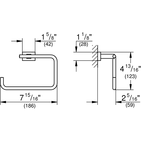 Inel prosop GROHE Essentials Cube 40510001, crom
