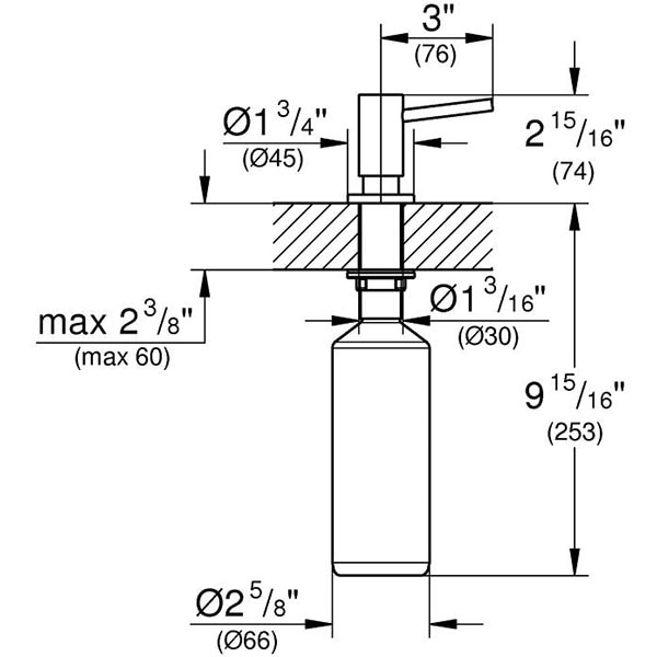 Dispenser sapun lichid GROHE 40535A00, 500 ml, alama, antracit