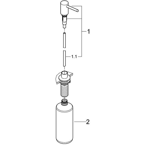 Dispenser sapun lichid GROHE 40536000, 500 ml, alama, argintiu