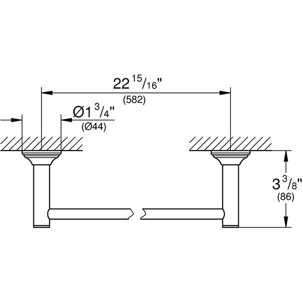 Suport prosop GROHE Essentials Authentic 40653001, 62.6cm, argintiu