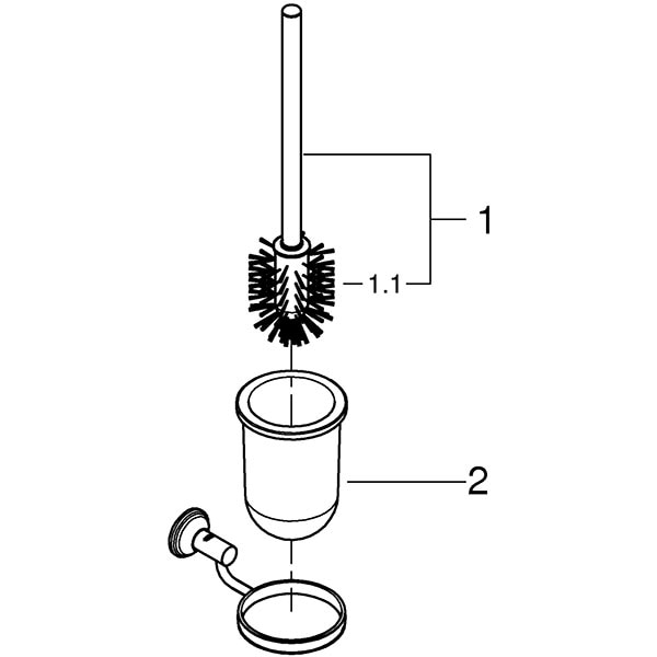 Set perie toaleta GROHE Essentials 40658001, crom-transparent