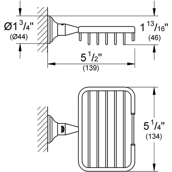 Suport perete GROHE Essentials Authentic 40659001, argintiu
