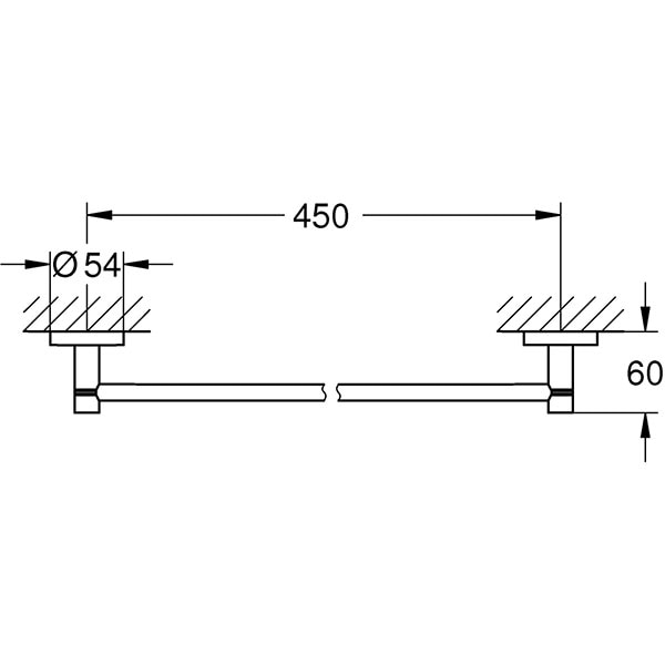Suport prosop GROHE Essentials 40688A01, 50.4cm, antracit