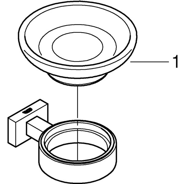 Savoniera GROHE Essentials Cube 40754001, argintiu