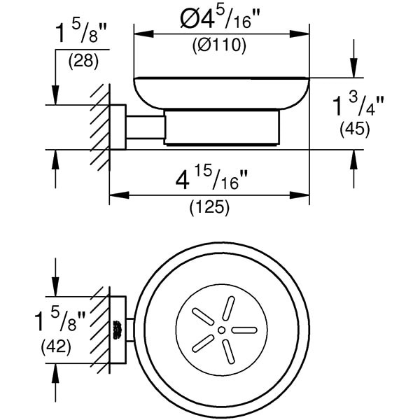 Savoniera GROHE Essentials Cube 40754001, argintiu