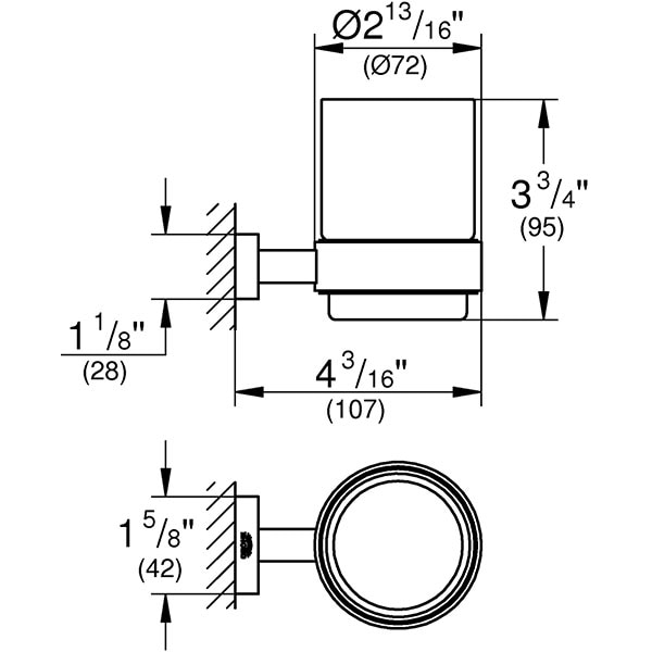 Set pahar baie GROHE Essentials Cube 40755001, argintiu