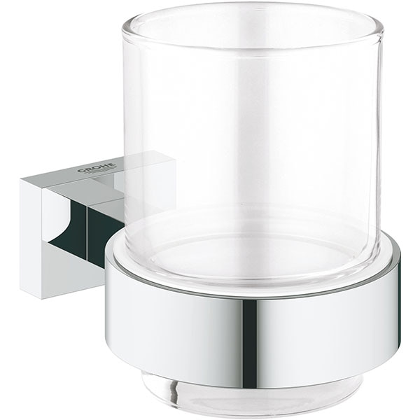 Set pahar baie GROHE Essentials Cube 40755001, argintiu