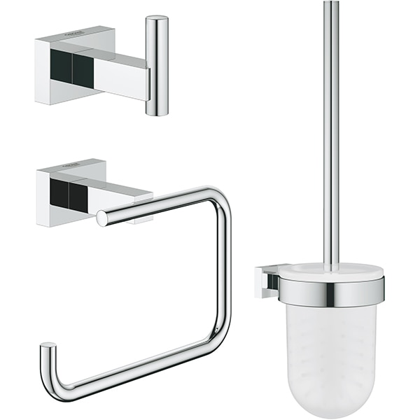Set accesorii baie GROHE Essentials Cube 3in1 40757001, 3 accesorii, crom