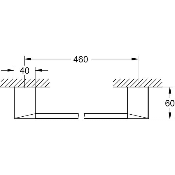 Suport prosop GROHE Selection Cube 40767000, 50cm, argintiu