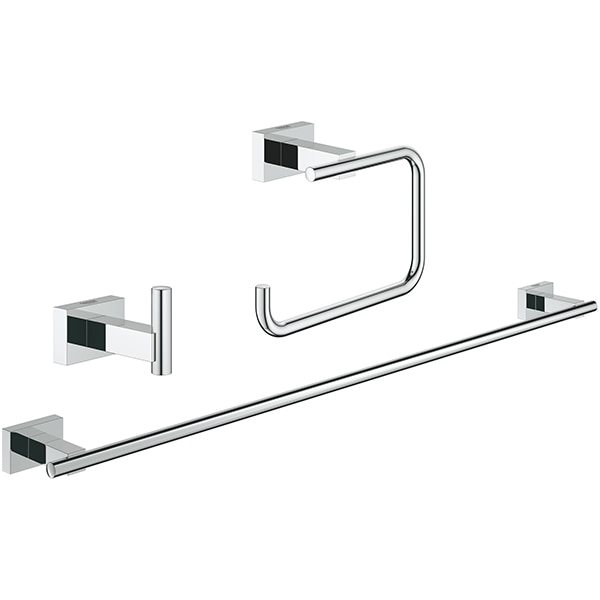 Set accesorii baie GROHE Cube Guest 3in1 40777001, 3 accesorii, crom