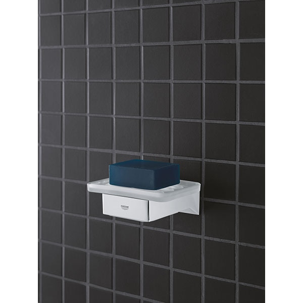 Suport perete GROHE Selection Cube 40865000, argintiu