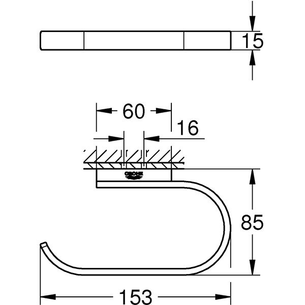 Suport hartie igienica GROHE Selection 41068000, argintiu