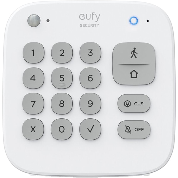 Kit sistem de alarma wireless smart EUFY Security T8990321, senzor miscare, 2 x senzori intrare, tastatura, alb