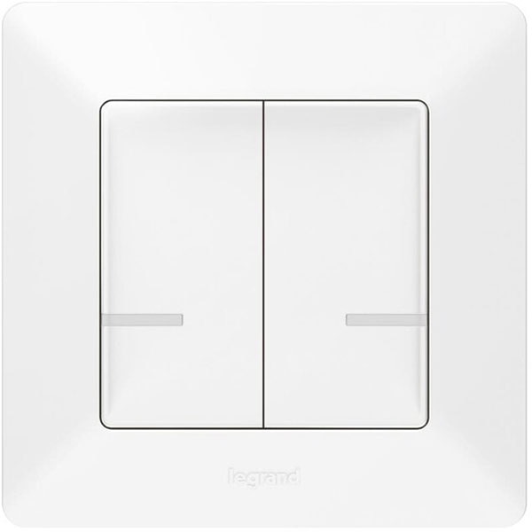 Intrerupator dublu smart LEGRAND L752188, Wi-Fi, ZigBee, alb