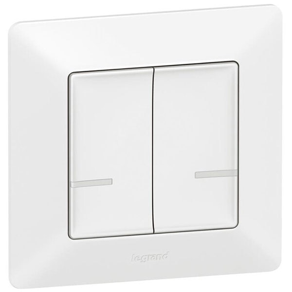 Intrerupator dublu smart LEGRAND L752188, Wi-Fi, ZigBee, alb