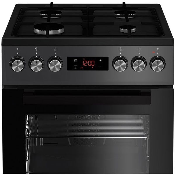 Aragaz BEKO FSM52330DAO, 4 arzatoare, Gaz + Electric, L 50 cm, Grill, antracit