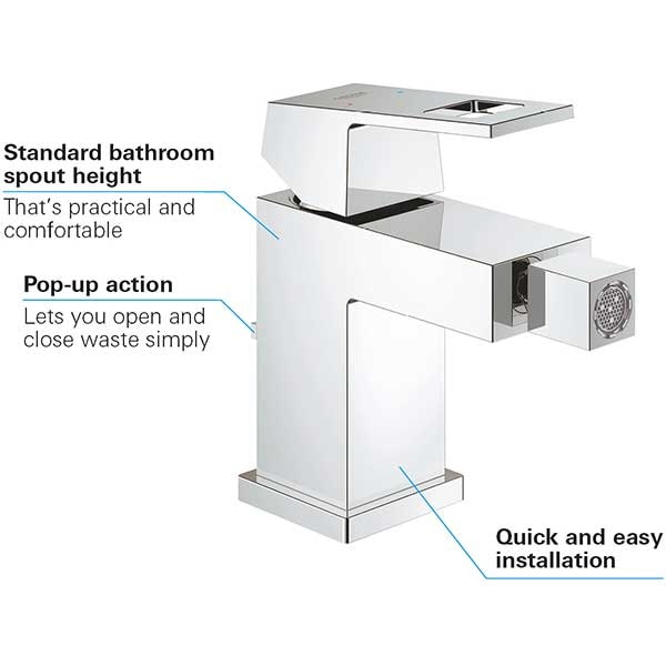 Baterie bideu GROHE Eurocube 23138000, metal, crom