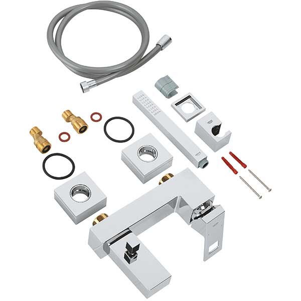 Set baterie cada si dus GROHE Eurocube 23141000, metal, crom