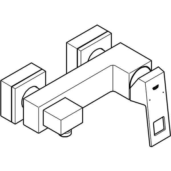 Baterie dus GROHE Eurocube 23145000, metal, argintiu