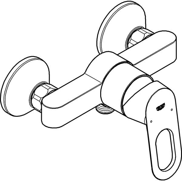 Baterie dus GROHE BauLoop 23340000, metal, crom