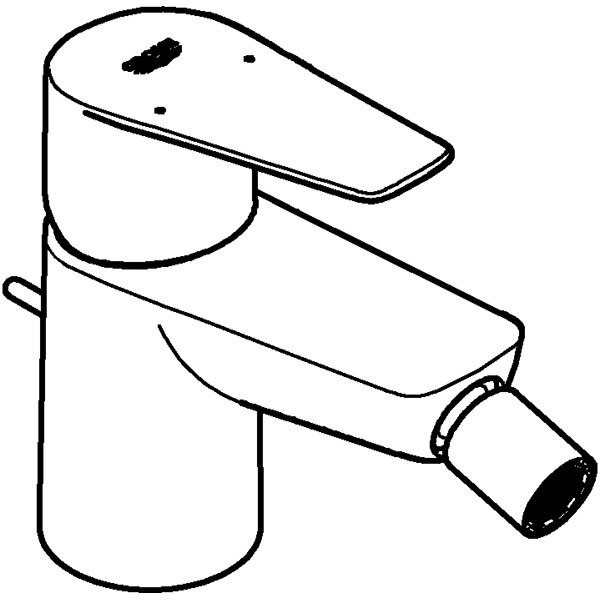 Baterie bideu GROHE Start Edge 23345001, marimea S, alama, argintiu