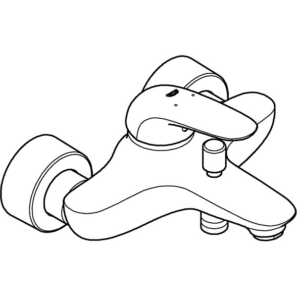 Baterie cada-dus GROHE Eurostyle 23726LS3, divertor automat, alama, alb