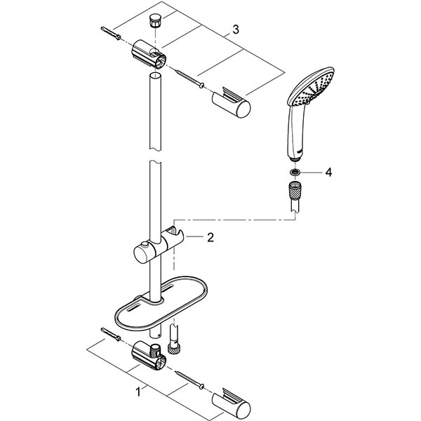 Coloana dus GROHE Euphoria 110 27231001, 3 functii, argintiu