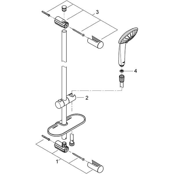 Coloana dus GROHE Euphoria 110 27267001, 1 functie, crom