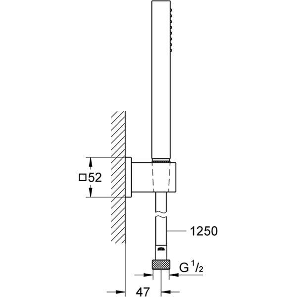 Set dus GROHE Euphoria Cube Stick 27703000, 1 functie, crom