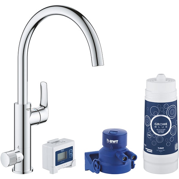 Baterie bucatarie cu filtru GROHE Blue Pure Eurosmart 30383000, metal, argintiu