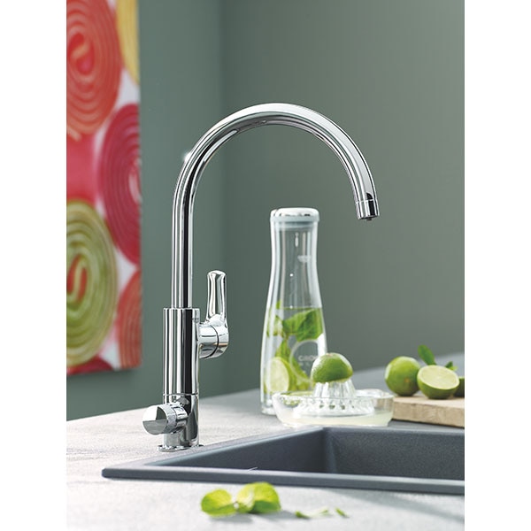 Baterie bucatarie cu filtru GROHE Blue Pure Eurosmart 30383000, metal, argintiu