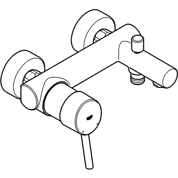 Baterie cada-dus GROHE Concetto 32211001, divertor automat, alama, argintiu
