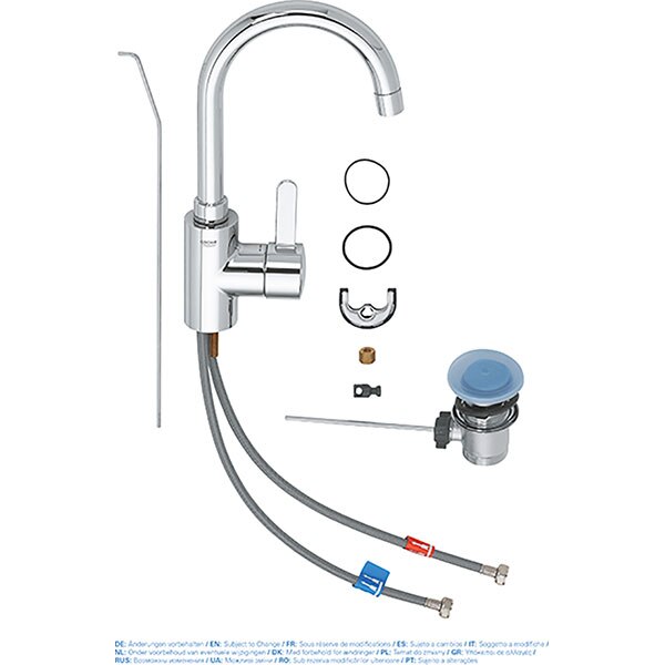 Baterie lavoar GROHE Eurosmart 32830001, marimea L, metal, argintiu
