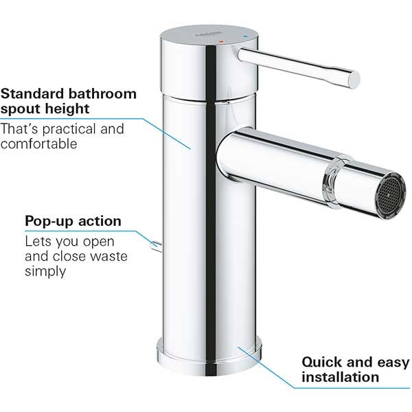 Baterie bideu GROHE Essence 32935001, marimea S, metal, crom