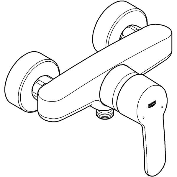 Baterie dus GROHE EuroStyle Cosmopolitan 33590002, metal, crom