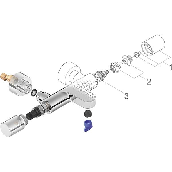 Baterie cada-dus GROHE Grohtherm 3000 34276000, termostat, metal, crom