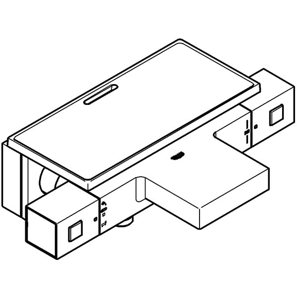 Baterie cada-dus GROHE Grohtherm Cube 34502000, termostat, metal, argintiu