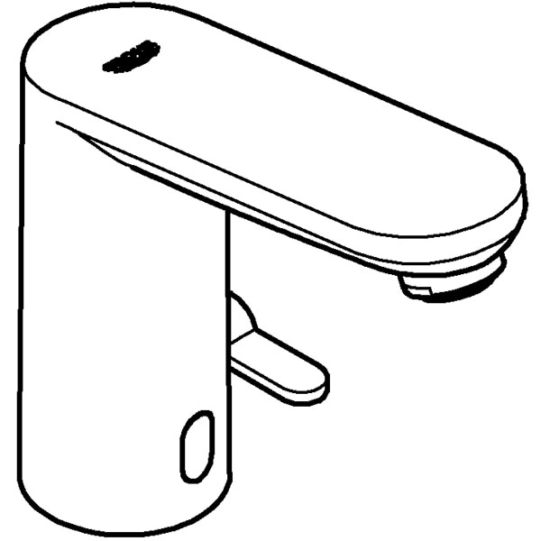 Baterie lavoar cu senzor infrarosu GROHE Eurosmart Cosmopolitan E 36327001, baterie Litiu 6V, alama, argintiu