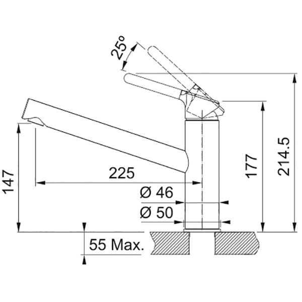 Baterie bucatarie FRANKE Orbit 115.0623.056, alama, negru