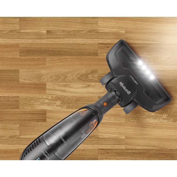Aspirator vertical GORENJE Freestyle SVC144FBK, 0.6l, 14.4V, autonomie max 38 min, iluminare LED, negru