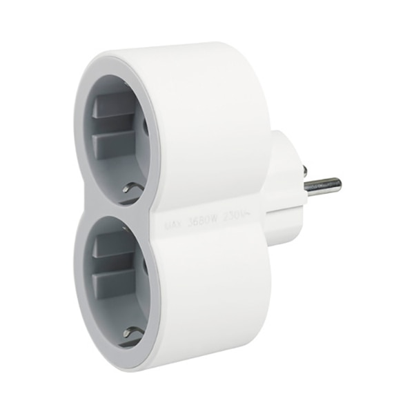 Adaptor priza LEGRAND L694516, 2 prize, alb-gri deschis