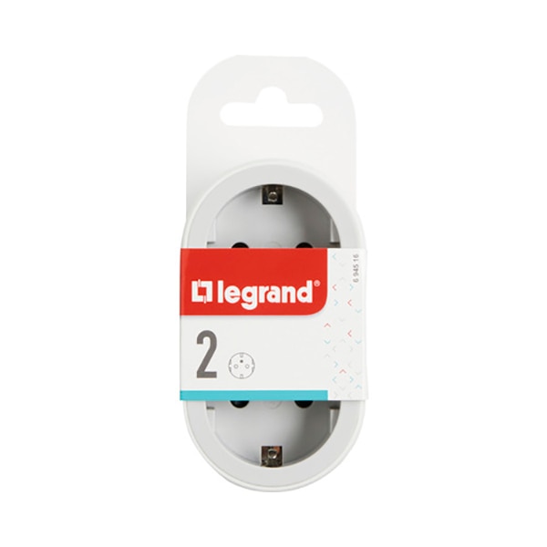 Adaptor priza LEGRAND L694516, 2 prize, alb-gri deschis